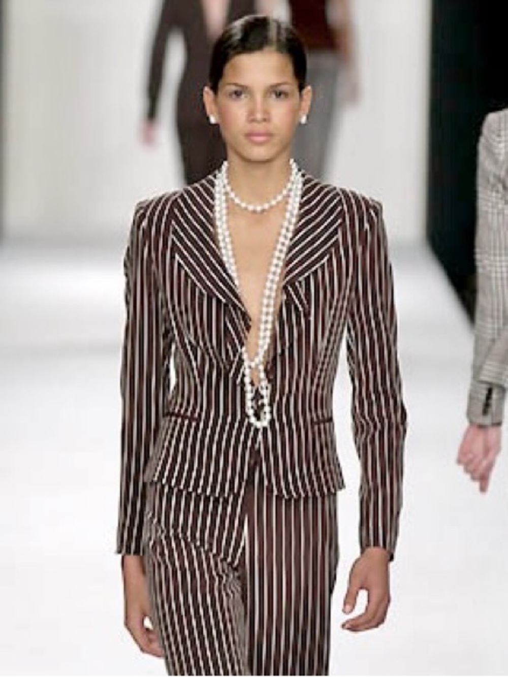Vintage RALPH LAUREN PURPLE LABEL Collection S/S 2001 Silk Striped Ruffle Jacket